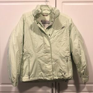 Columbia coat Women's medium m mint green winter coat Vertex EUC lots of pockets